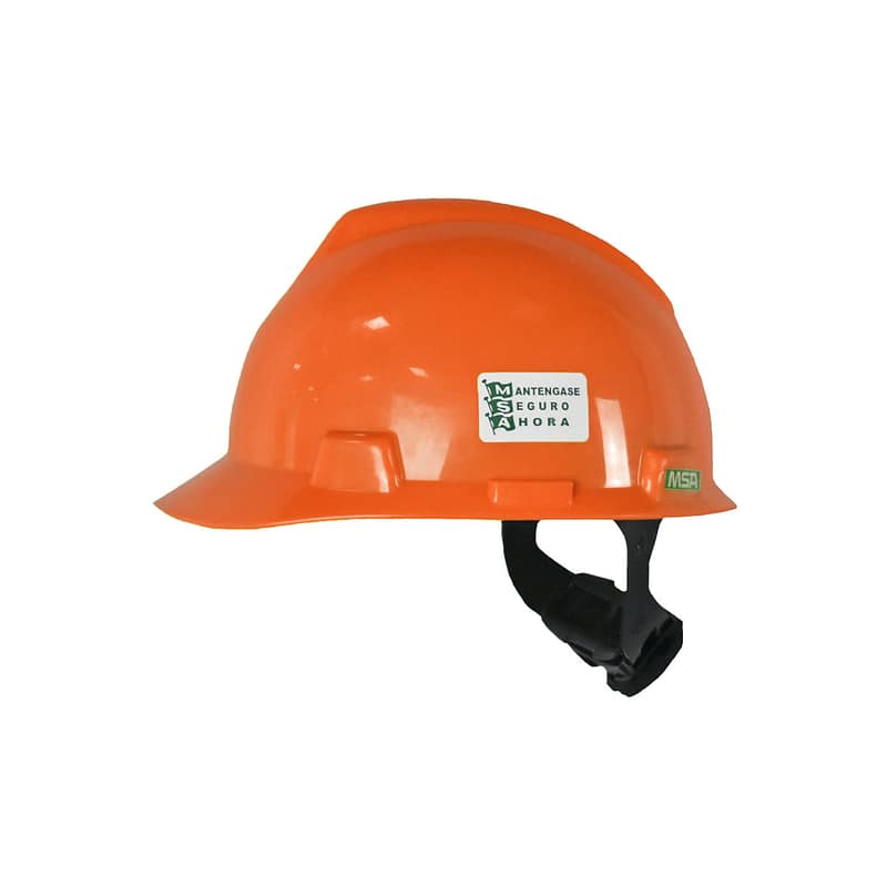 CASCO CON MATRACA TIPO CACHUCHA NARANJA MSA