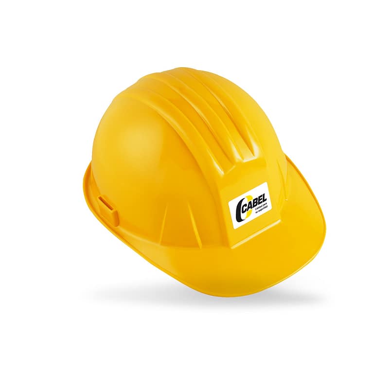 CASCO CON MATRACA TIPO CACHUCHA CABEL AMARILLO