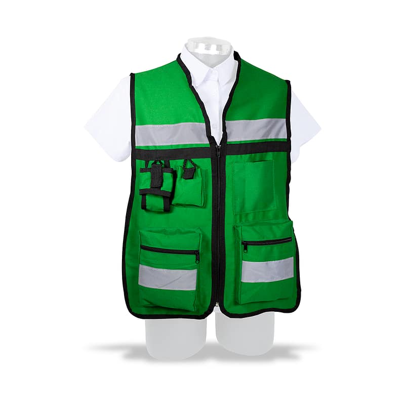 CHALECO DE GABARDINA BRIGADISTA VERDE BANDERA